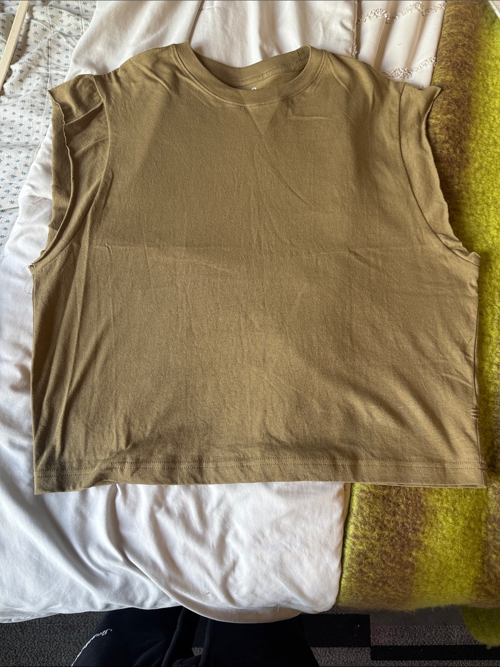 BDG Olive Cutoff Shirt